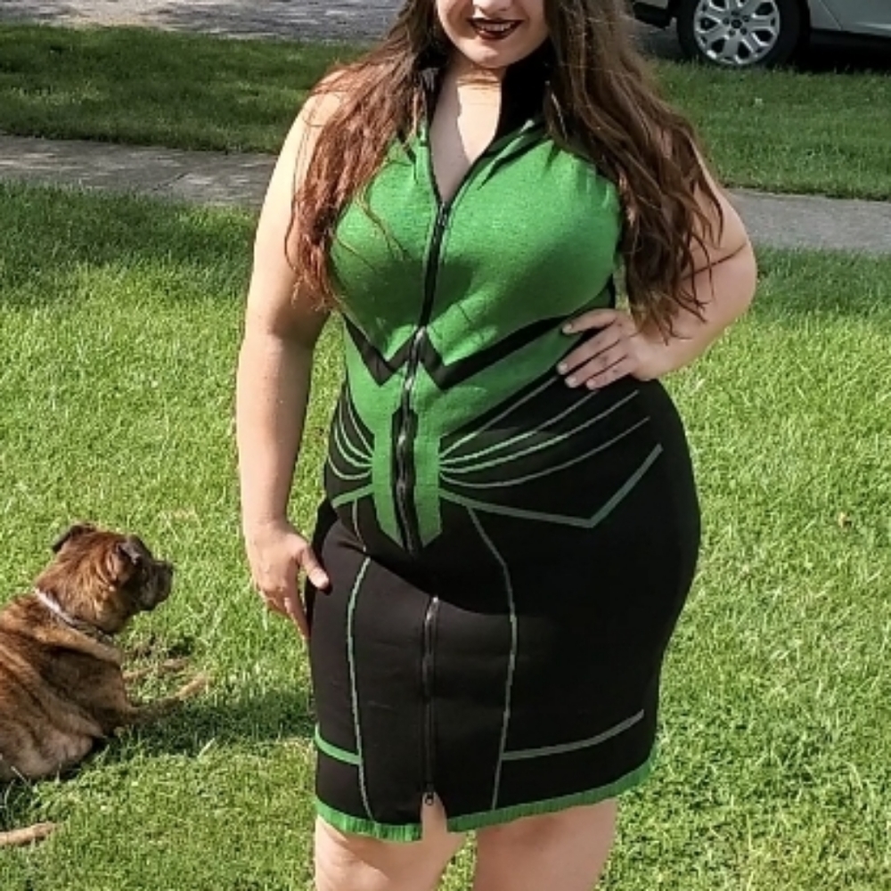 Elhoffer Marvelous Goddess of Death Zipper Sheath Dress 3XL Genuine Rare Retired - Picture 13 of 16